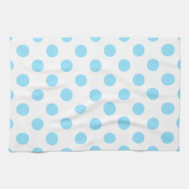 Baby blue och vita polka dots kökshandduk