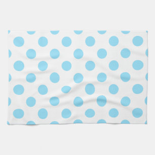 Baby blue och vita polka dots kökshandduk