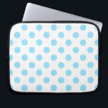 Baby blue och vita polka dots laptop fodral<br><div class="desc">Baby blue och vita polka dots</div>