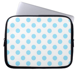Baby blue och vita polka dots laptop fodral