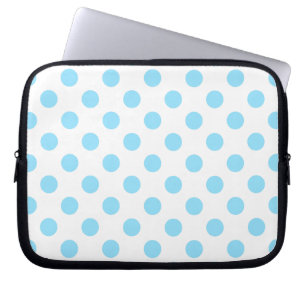 Baby blue och vita polka dots laptop fodral