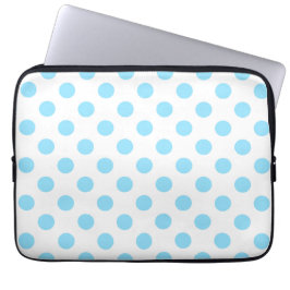 Baby blue och vita polka dots laptop sleeve