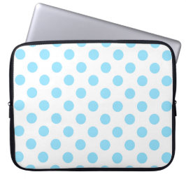 Baby blue och vita polka dots laptop sleeve