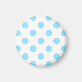 Baby blue och vita polka dots magnet