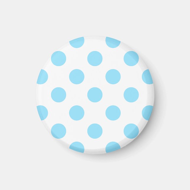 Baby blue och vita polka dots magnet (Framsidan)