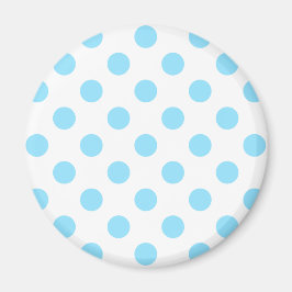 Baby blue och vita polka dots magnet
