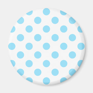 Baby blue och vita polka dots magnet