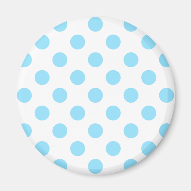 Baby blue och vita polka dots magnet (Framsidan)