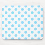 Baby blue och vita polka dots musmatta<br><div class="desc">Baby blue och vita polka dots</div>
