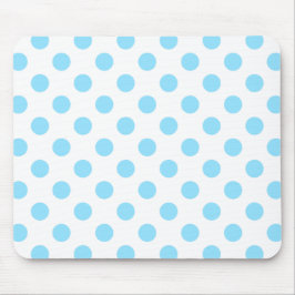 Baby blue och vita polka dots musmatta