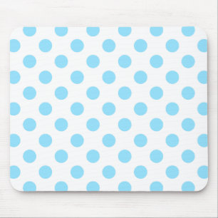 Baby blue och vita polka dots musmatta