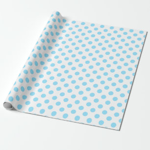 Baby blue och vita polka dots presentpapper