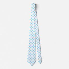 Baby blue och vita polka dots slips