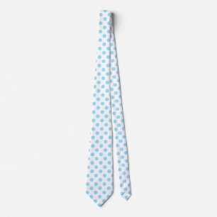 Baby blue och vita polka dots slips