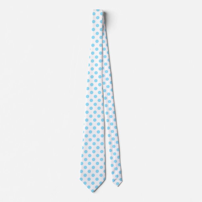Baby blue och vita polka dots slips (Framsida)