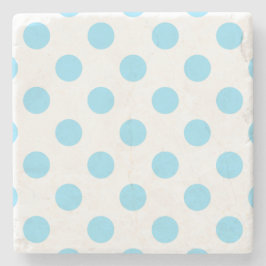 Baby blue och vita polka dots stenunderlägg