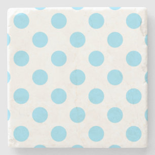 Baby blue och vita polka dots stenunderlägg