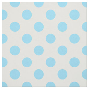 Baby blue och vita polka dots tyg