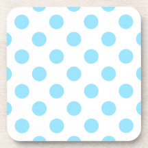 Baby blue och vita polka dots
