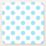 Baby blue och vita polka dots underlägg papper kvadrat<br><div class="desc">Baby blue och vita polka dots</div>