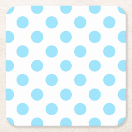 Baby blue och vita polka dots underlägg papper kvadrat
