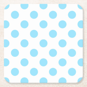 Baby blue och vita polka dots underlägg papper kvadrat