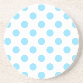 Baby blue och vita polka dots underlägg sandsten