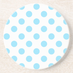 Baby blue och vita polka dots underlägg sandsten