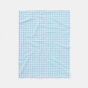 Baby blue och vita Storleka Gingham-kontroller Fleecefilt
