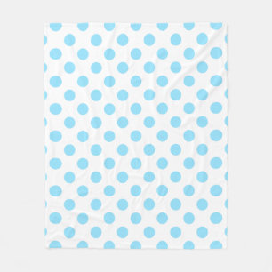 Baby blue och vitpolka dots fleecefilt