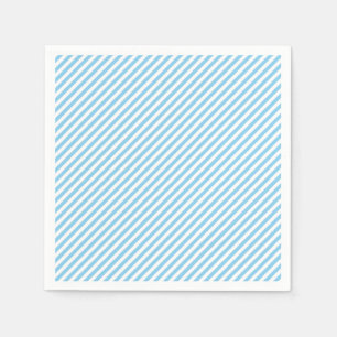 Baby blue och vitt, litet diagonalt Rand Pappert Pappersservett