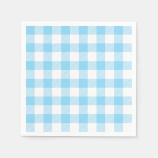 Baby Blue och White Buffalo Rutigt Gingham Pappersservett