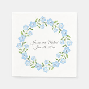 Baby blue Öga Vattenfärgad Blommigt Utandning Pappersservett