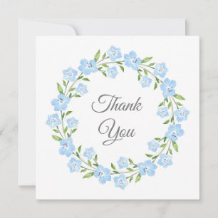 Baby blue Öga Vattenfärgad Blommigt Utandning Tack Kort