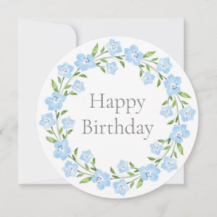 Baby blue Ögon Watercolor Blommigt Wandecard Kort