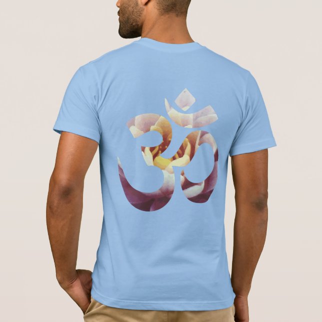 Baby blue Om Lotus Mantra Yoga Manar-mall T Shirt (Baksida)