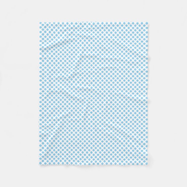 Baby blue om vit liten Storlek polkbildare, blanke Fleecefilt (Framsidan)