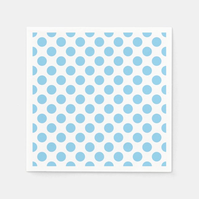 Baby blue om vit stor Storlek Polka dots Papper Pappersservett (Framsidan)