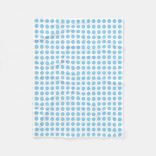 Baby blue om Vita medelstora Vågrät Polka dots Fleecefilt