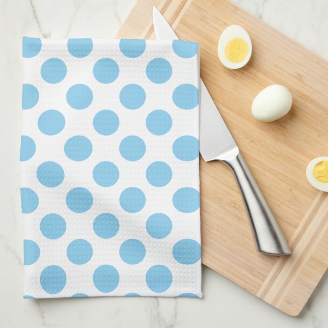 Baby blue om Vita stora Storleka Polka dots Kökshandduk (Vikt i Fjärdedel)