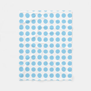 Baby blue om Vita stora Vågrät Polka dots Fleecefilt