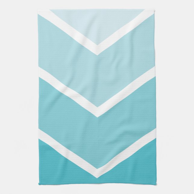 Baby blue Ombré sparrerandar Kökshandduk (Vertikal)