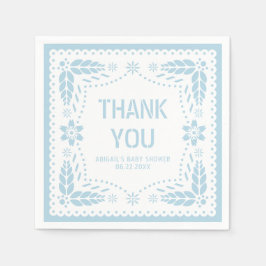 Baby blue papel picado Tack Baby Shower Pappersservett