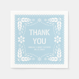 Baby blue papel picado Tack Shower Pappersservett