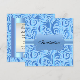 Baby blue Party-malldesign Inbjudningar