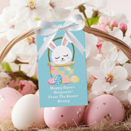 Baby blue Påskhare Cute Anpassningsbar Barn Presentetikett