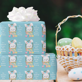 Baby blue Påskhare Cute Anpassningsbar Barn Presentpapper