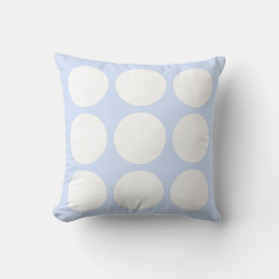Baby Blue Pastell & Vit Abstrakt Cirkulär Design Kudde