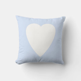Baby Blue Pastell & Vit Hjärtformad Design Kudde