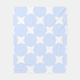 Baby Blue Pastell & Vit Stjärnmönsterdesign Fleecefilt